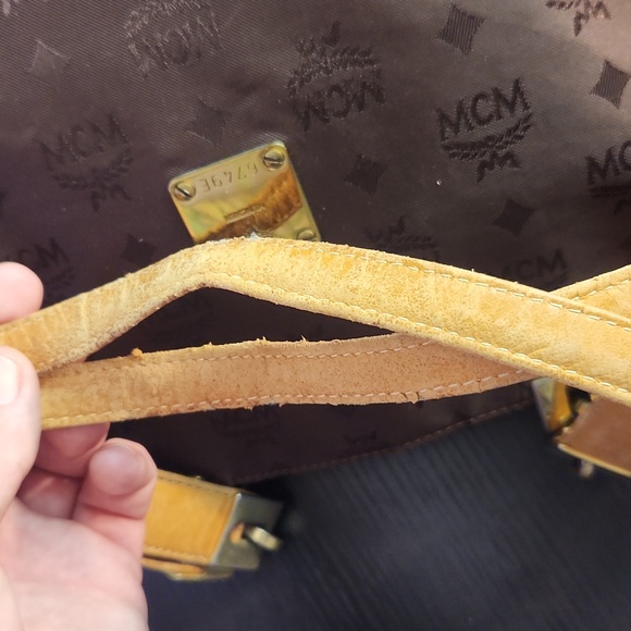 MCM Brown Monogram Nylon Zip Tote - Picture 9 of 15